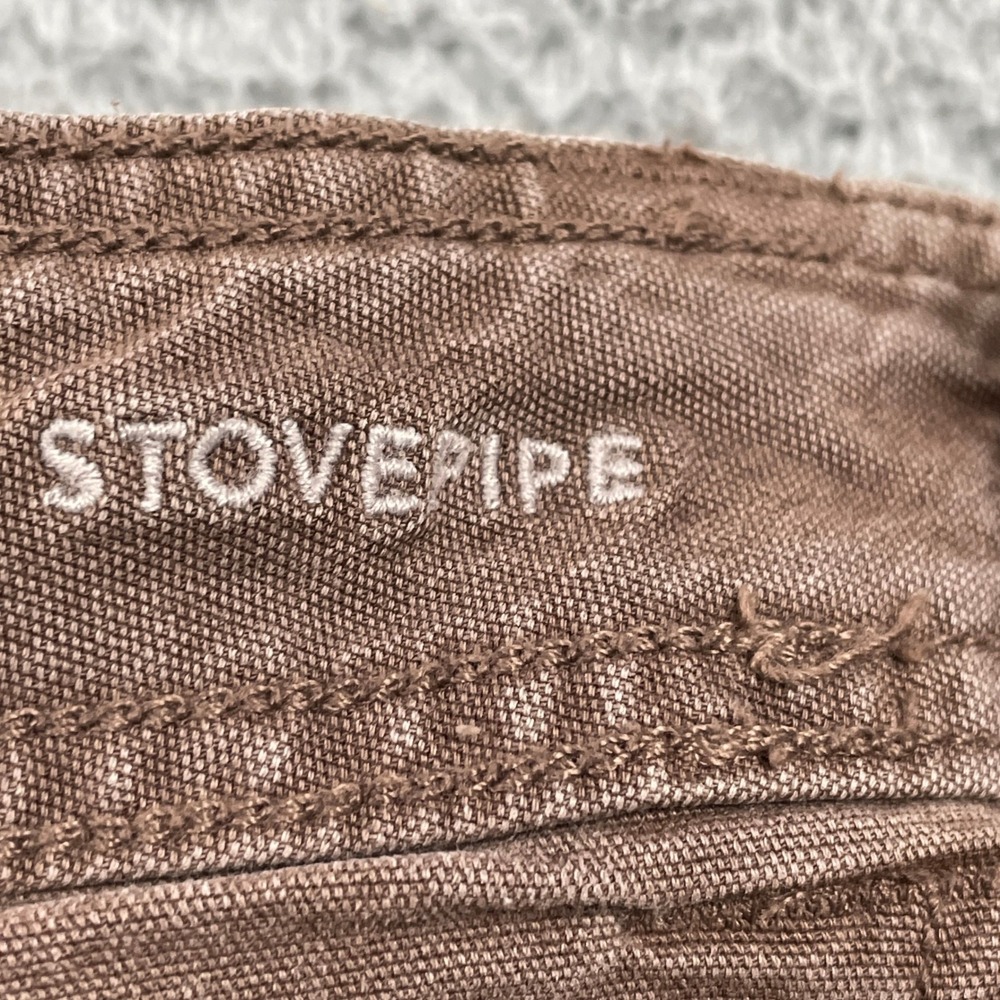 American Eagle Pants Womens 0 Brown Stovepipe Stretch High Rise Patch Pockets - Picture 4 of 10